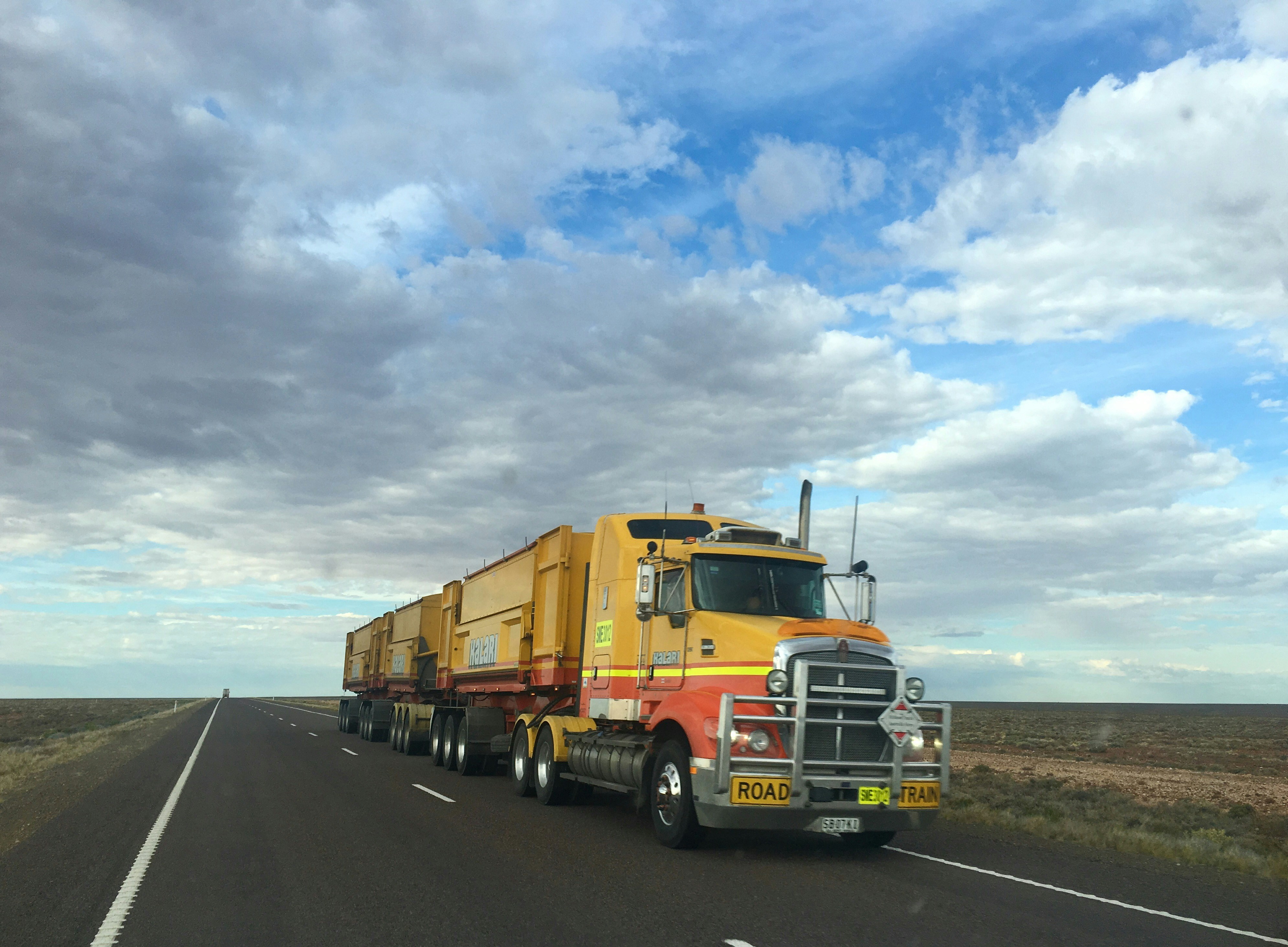Road train on an outback highway